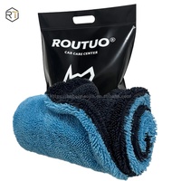 Serviette de lavage auto en microfibre à poils longs, sans ourlet, à boucles torsadées, en tissu polaire corail pour le detailing et le nettoyage