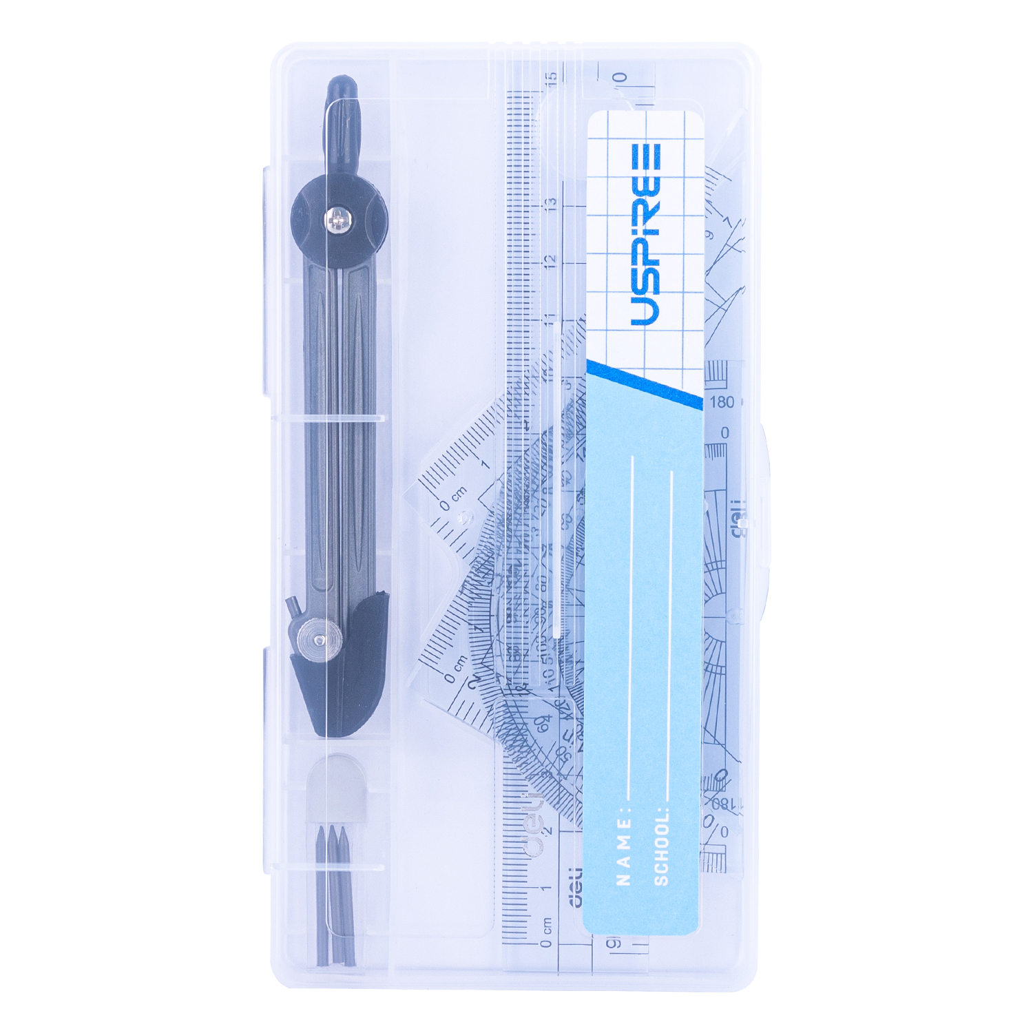 Passer Set, Geometry Set, 7-Piece Ruler Set with Compass Metal, Durable Outer Compartment, Practical Maths Set, Geo Triangle, Protractor, School Supplies for Students, Mathematics and Homeschooling Passer Set, Geometry Set, 7-Piece Ruler Set with Compass Metal, Durable Outer Compartment, Practical Maths Set, Geo Triangle, Protractor, School Supplies for Students, Mathematics and Homeschooling