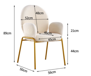 Chaise d'Appoint Moderne en Tissu Boucle Pieds en Métal Doré <span class=keywords><strong>Fauteuil</strong></span> Rembourré Confortable pour Salon Chambre Bureau Décor - Product Image 5