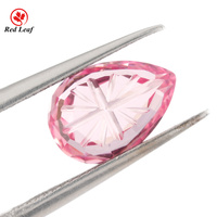 Zafiro Rosa Cultivado en Laboratorio, Gema Suelta, Corte Estrella, Excelente Brillo, con Certificado GIA para Joyería Fina