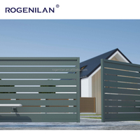 Porte de cour automatique à ouverture électrique avec panneau de grille en aluminium coulissant horizontal Rogenilan
