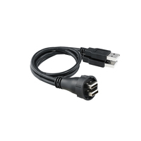 Conector Circular USB M25 IP67 Impermeable de Doble Puerto Hembra a Macho para Montaje en Panel, Carcasa de Cobre y Nylon para Datos