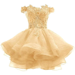 Kadın off-the-omuz organze Homecoming elbise genç resmi dantel aplike kokteyl parti kıyafeti abiye - Product Image 1