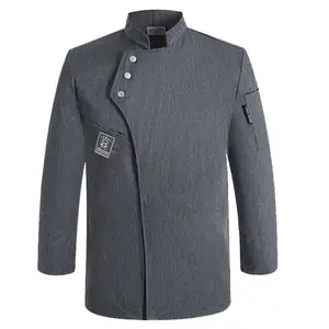 Long Sleeves Chef Uniform Executive Chef Coat Men Uniform Grey Chef Coat