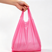 Sacs de courses en plastique HDPE imprimés rose vif, disponibles en stock, pour t-shirts