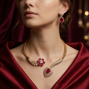 Parure Collier et Boucles d'Oreilles pour Femme en Alliage A.D, Plaqué Or, Argent, Cristal, Strass, Design Géométrique, Haute Qualité, Nouveauté pour Soirée - Product Image 3