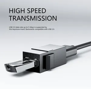 Conector Keystone Hembra RJ45 Ethernet Sin Blindaje, Insertos <span class=keywords><strong>de</strong></span> Acoplamiento, Conector <span class=keywords><strong>de</strong></span> Extensión <span class=keywords><strong>de</strong></span> Puerto <span class=keywords><strong>de</strong></span> Cable, Salida <span class=keywords><strong>de</strong></span> CC para Laptop y Enchufe <span class=keywords><strong>de</strong></span> Pared - Product Image 5
