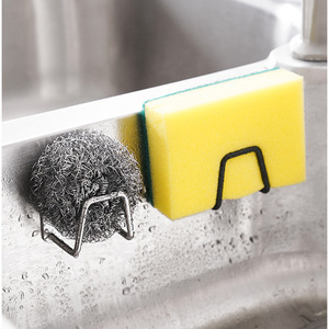 Support de rangement pour éponges Nahe en acier inoxydable à fixer sous l'évier avec ventouse pour outils de nettoyage de cuisine et égouttoir - Product Image 1