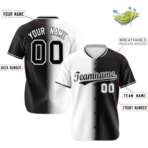 Jersey de béisbol degradado personalizado, camisas personalizadas transpirables con nombre y número para hombres, mujeres, jóvenes, conjuntos de patrones en blanco - Product Image 5