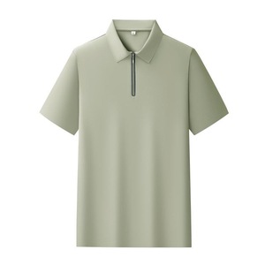Men's Nylon Polo Shirt Thin Summer Breathable Workwear Grayish White Green Dark Gray Black With Label Knitted - Product Image 2