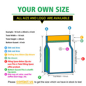 Film en polyester compostable et feuille d'aluminium 200G 500G 1KG Sachet refermable à fermeture éclair personnalisé pour emballage de café - Product Image 2