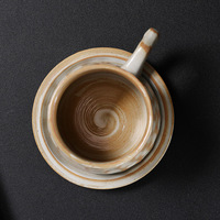 Tasse à café en céramique glaçure céramique japonaise nordique faite à la main poterie tasse à thé avec soucoupe