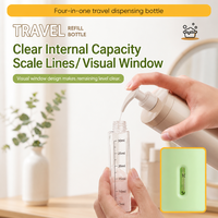 Ensemble de flacons de voyage portables 4-en-1 approuvé par la TSA, organiseur de toilette rechargeable avec échelle visuelle pour les voyages d'affaires