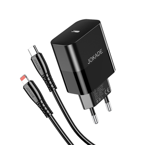 Jokade 30W USB-<b>C</b> Fast <b>Charger</b> With <b>Type</b>-<b>C</b> <b>Cable</b> 1M Black - Product Image 2