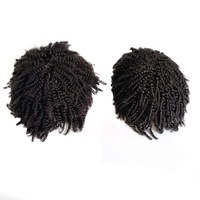 Perruque complète en dentelle, cheveux élégants, noir, Afro, Style Dreadlocks, cheveux humains, toupet, homme, perruques