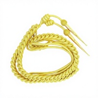 Aiguillette Cérémonielle de Qualité Supérieure, Formelle, Unique et Tendance, Brodée, Service OEM, Sur Mesure, avec Fil Doré et Pointe Dorée, Quatre Saisons