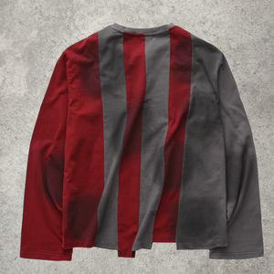 T-shirt personnalisé imprimé, streetwear épais, vintage délavé à l'acide, coupe oversize, pour homme, coupé-cousu, manches longues effet vieilli - Product Image 3