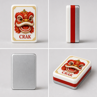 Jeu de tuiles de mahjong américain personnalisé - Design géométrique floral, mélamine acrylique, 4 joueurs
