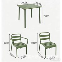 Juego de Mesa y Sillas de Hierro Forjado para Exteriores XIAOPING XP-006 de Alta Gama, Diseño Nórdico Informal y Simple, Resistente al Agua y a los Rayos UV, para 4 Personas