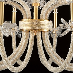Candelabro de cristal cromado moderno personalizado para vestíbulo de hotel grande de lujo <span class=keywords><strong>Bacarat</strong></span> con instalación para colgar en el techo - Product Image 4