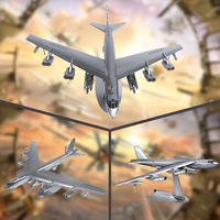 Modèle d'assemblage en métal 3D Piececool 1:200 B-25 Stratofortress, design moderne UV, décoration d'aviation historique, cadeau pour adultes et enfants