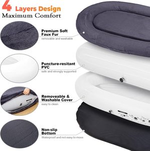 Wholesale Factory High Quality Memory Foam Solid Square <b>Dog</b> <b>Bed</b> for Small Pets 172x92cm - Product Image 4