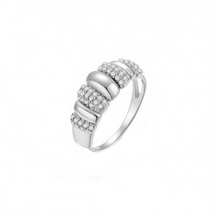 Anneau de mode Amy Amy en acier inoxydable avec zircone cubique, anneau de cocktail, cadeau pour femme, bijoux plaqués argent 925, style géométrique glamour - Product Image 3