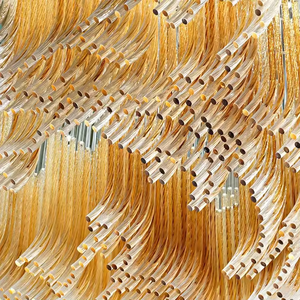 花式雨滴设计婚礼大厅酒店悬挂定制琥珀色水晶吊灯大堂吊灯 - Product Image 5