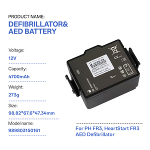 Batterie 12V 4.7Ah 989803150161 453564594921 453564288031 FR3 pour Défibrillateur AED PH <span class=keywords><strong>HeartStart</strong></span> FR3 - Product Image 1