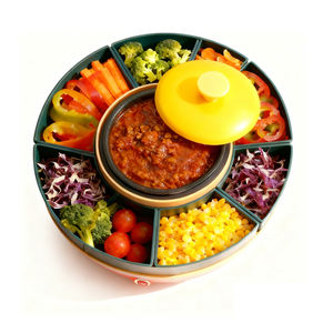 ชุดอุปกรณ์ Taco tudesday สำหรับปาร์ตี้พร้อมถาดควบคุม2-Temp 4ถาดถอดออกได้คนขี้เกียจซูซานทาโก้บาร์เบอร์ริโต้นาโชและฟาจิตัส - Product Image 3