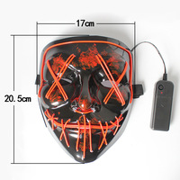 Masque LED lumineux de Purge pour Halloween, masque de Joker en fil lumineux en forme de V pour cosplay, mascarade, club, carnaval, fête d'Halloween, costume
