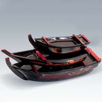 LOMATO Grand bateau à sushi en plastique ABS durable, écologique, avec logo personnalisé, pour la maison, le bureau, l'hôtel et la restauration
