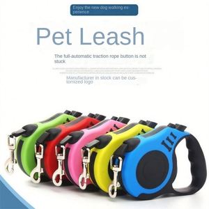 Laisse de chien rétractable automatique en nylon - Robuste pour chiens de petite/moyenne taille - Motif uni - Voyage en plein air - Promenade - Randonnée - Product Image 1