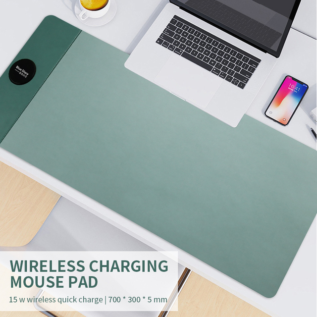 Led Logo Wireless Charger Mouse Pad Waterproof Mousepad 15W Fast Wireless Charging Phone Charger Desk Office Mouse Mat Pad