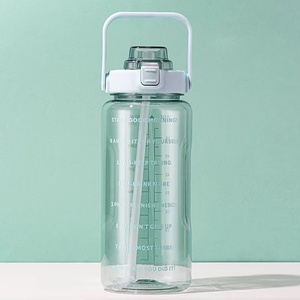 Hot 2025 amazones mode demi-gallon bouteille d'eau <span class=keywords><strong>2</strong></span> <span class=keywords><strong>litres</strong></span> sans bpa 64 oz bouteille en plastique de motivation - Product Image 3
