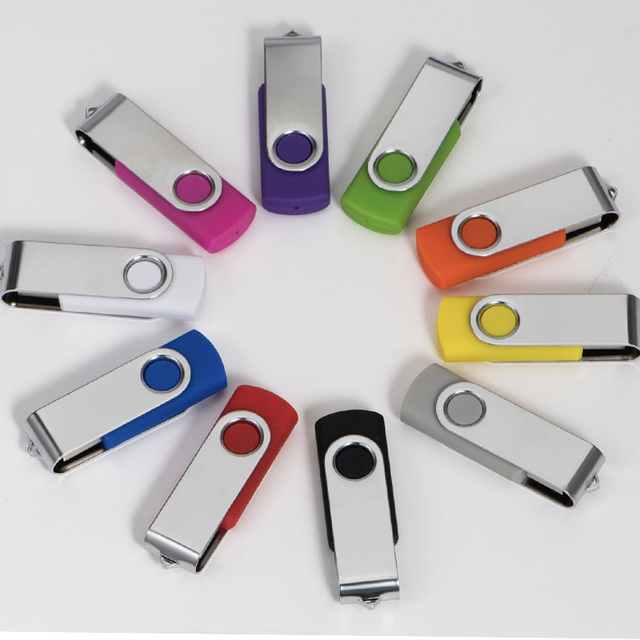 Wholesale New Custom Logo USB 2.0 Flash Drive Promotional High Quality Swivel From 128MB to 128GB