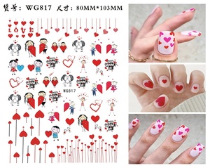 Pegatinas de Uñas con Diseño de Corazón de Amor de <span class=keywords><strong>San</strong></span> Valentín, Letras de Enamorados, Flores, Diente de León, Calcomanías de Agua, Tiras Geométricas, Deslizadores para <span class=keywords><strong>Manicura</strong></span> - Product Image 3