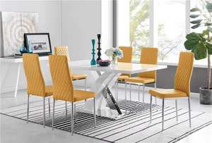 Mesa de Comedor Extensible de Estilo Nórdico con Panel Superior de MDF, Plegable, Cuadrada, para 6 Personas, Juego de Mesas de Comedor de Lujo - Product Image 5