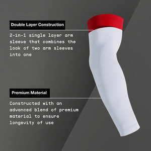 Biểu Tượng Tùy Chỉnh Đôi Cánh Tay Tay Áo UV Bảo Vệ Mặt Trời Sleevesnylon Spandex Cánh Tay Tay Áo Maroon Bóng Chày Cánh Tay Tay Áo - Product Image 5