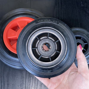 Roue noire et pneu en caoutchouc solide et roulement à rouleaux ou à billes 160mm 6 pouces pour les roues de chariot à main Jockey de remorque - Product Image 3