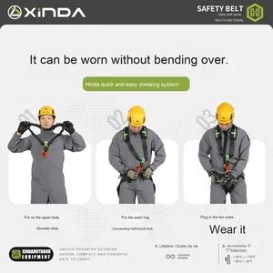 Xinda Beidou Star Series Ceinture de sécurité complète à cinq points de style industriel pour la protection contre les chutes de climatisation de sauvetage en plein air - Product Image 5