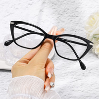 À la mode INS Style rétro Prescription lunettes oeil de chat cadre noir Danyang sans maquillage lunettes magiques TR90 matériel diamant en gros