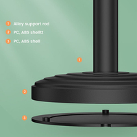Support de tablette de bureau rotatif à 360° pour diffusion en direct, prise de vue aérienne, base ronde, support de téléphone portable rotatif et extensible