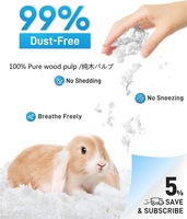 Litière pour Hamster 50L, 99% Sans Poussière, Litière pour Cochon d'Inde, Litière en Papier Anti-Odeur, Litière Confortable pour Petits Animaux, pour Lapin, Rat, Hamster