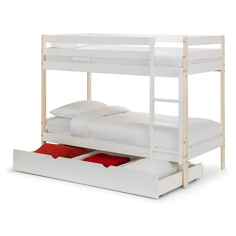 High Quality Wooden Twin over Twin Bunk Bed with Storage