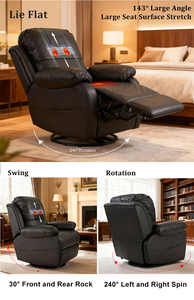 Canapé inclinable électrique moderne pour salon, fauteuil inclinable <span class=keywords><strong>en</strong></span> cuir pivotant, fauteuil de cinéma maison, fauteuil de massage - Product Image 2