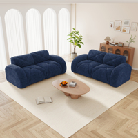 Ensemble de canapés sur mesure, canapé confortable, tissu en velours doux, fond en éponge haute densité 32D, aucun assemblage requis, ensemble de canapés modernes