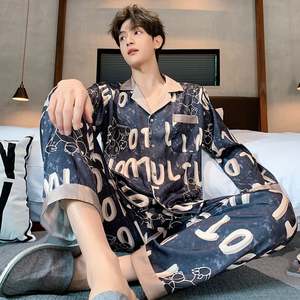 Pijamas de algodón 100% para hombre, ropa de dormir <span class=keywords><strong>Trendyol</strong></span> a cuadros, pijamas cómodos informales de primavera y otoño para hombre, conjuntos de pijama de talla grande 4XL - Product Image 5