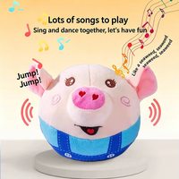 Jouet pour chien en forme de cochon, balle rebondissante interactive, jouet musical sonore pour usage intérieur, détachable, lavable, rechargeable