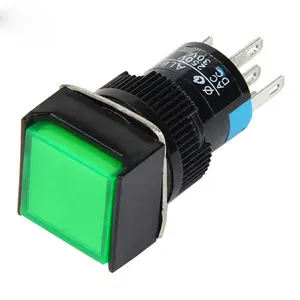 5 Pin Led Square Self-Return Push Button Switch 16mm AB6F-M1